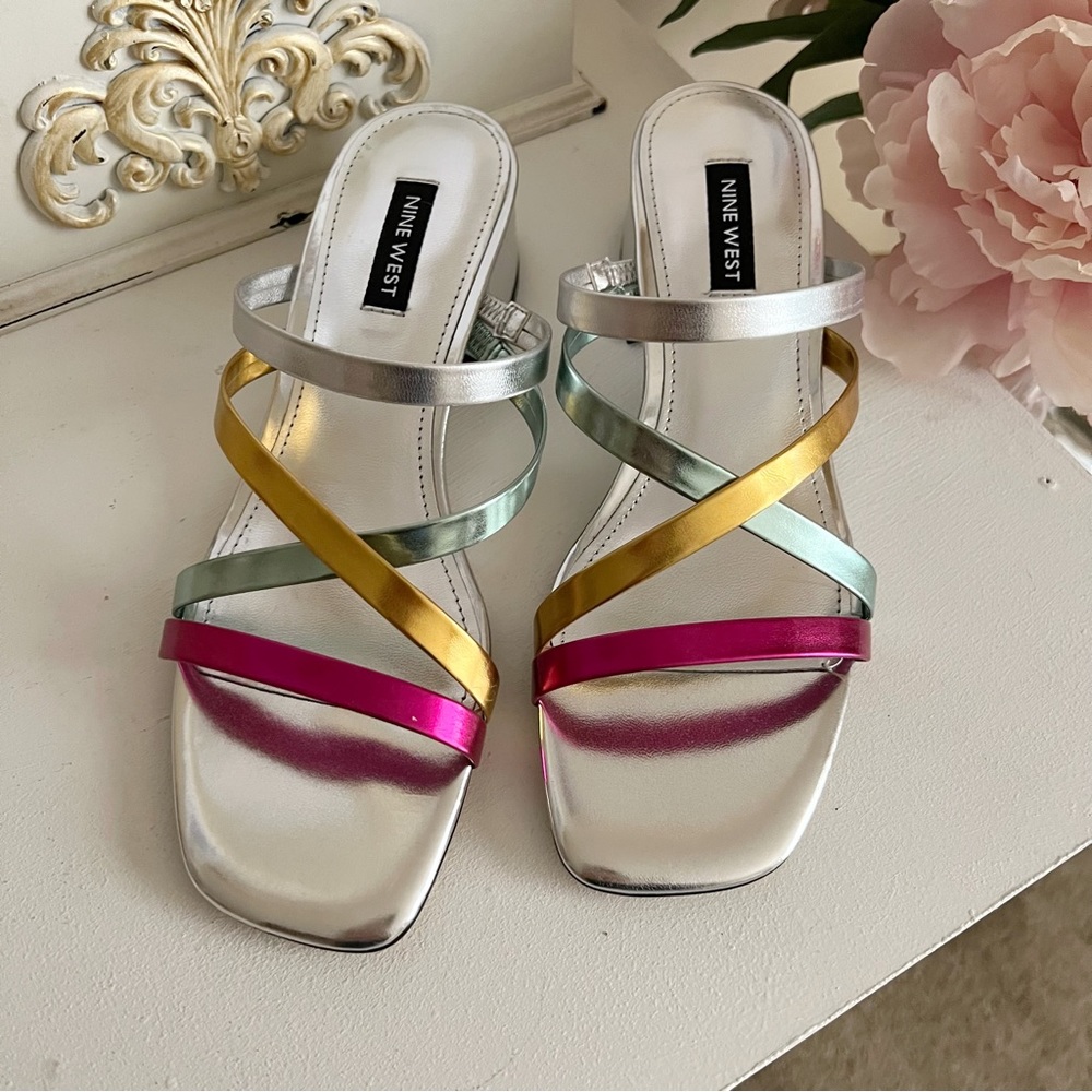 Multi-Color Block Slide Heels